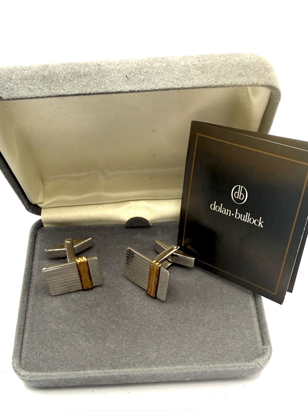 Sterling Sterling 14k Gold Overlay Dolan Bullock Cufflinks - Silver & Gold